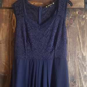 Long Navy Evening Gown
